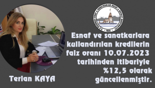 FAZİ ORANLARI %12,5 OLARAK GÜNCELLENDİ.