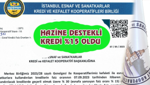 Hazine Destekli Kredi %15 çıktı